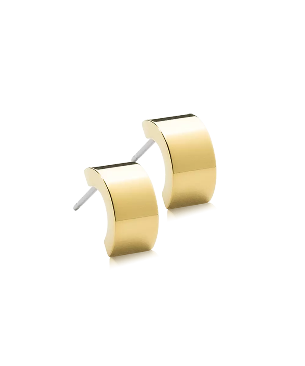 Golden Titanium Pendant Plain Grand Curved Earring