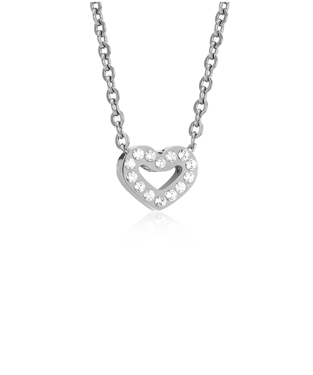 Silver Titanium Brilliance Heart Hollow Necklace