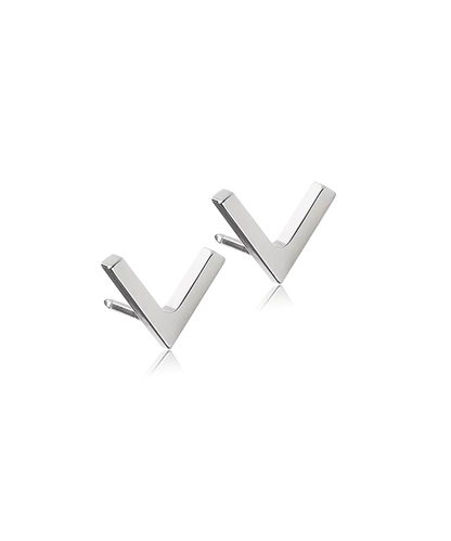 Natural Titanium Plain V Earring