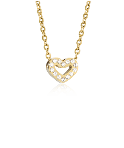 Gold Titanium Brilliance Heart Hollow Necklace