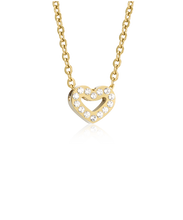 Load image into Gallery viewer, Gold Titanium Brilliance Heart Hollow Necklace
