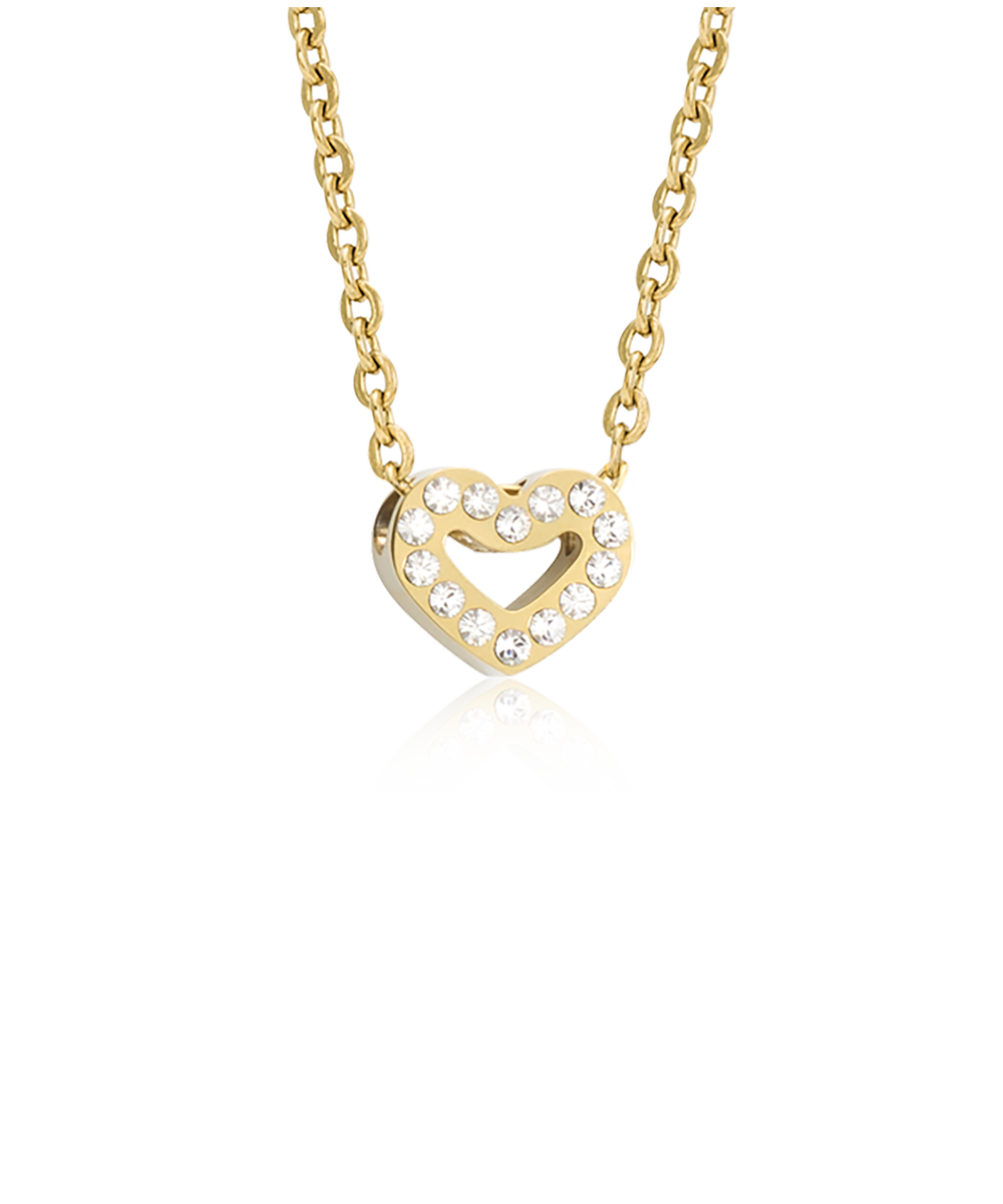 Gold Titanium Brilliance Heart Hollow Necklace