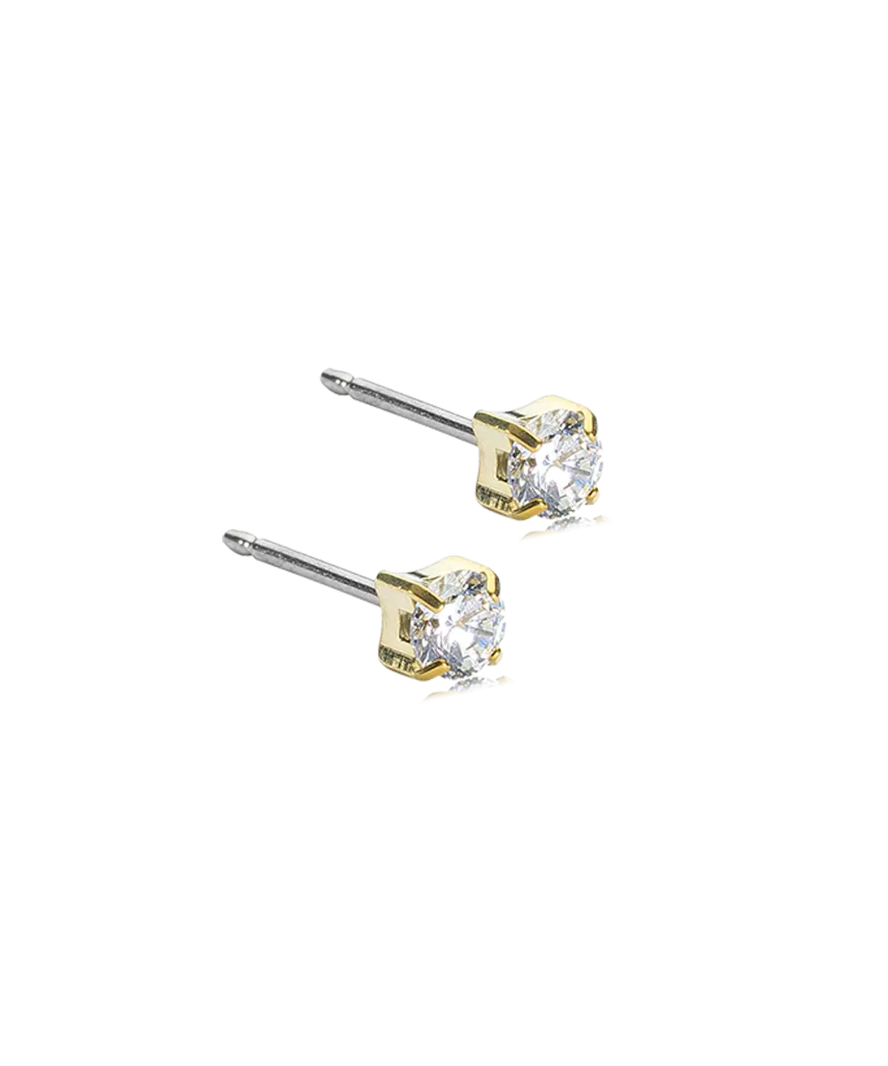 Gold Titanium Tiffany Cubic Zirconia Earrings