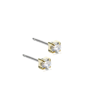 Load image into Gallery viewer, Gold Titanium Tiffany Cubic Zirconia Earrings
