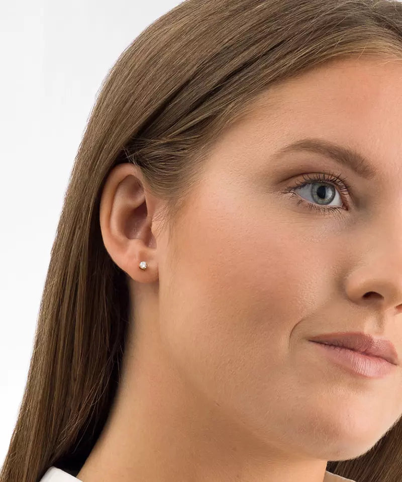 Gold Titanium Tiffany Cubic Zirconia Earrings