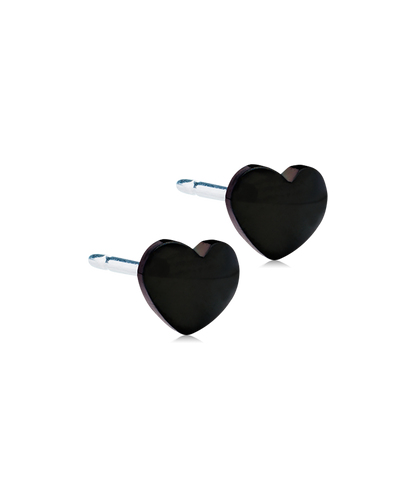 Black Titanium Heart Earrings 5mm