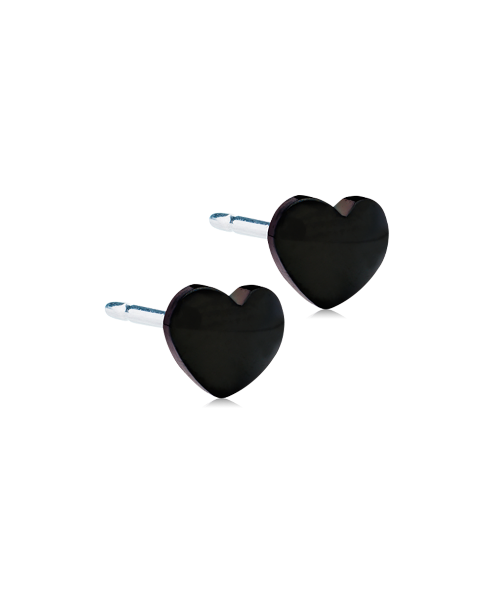 Black Titanium Heart Earrings 5mm