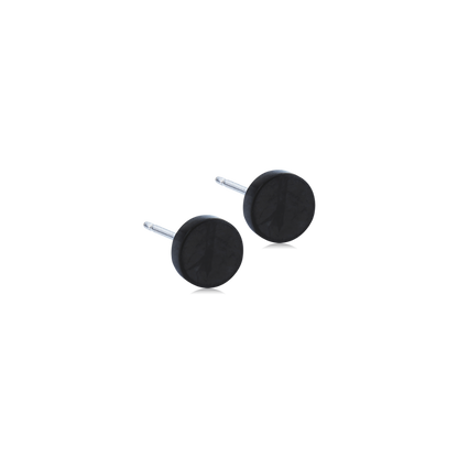Black Titanium Puck Earrings 8mm