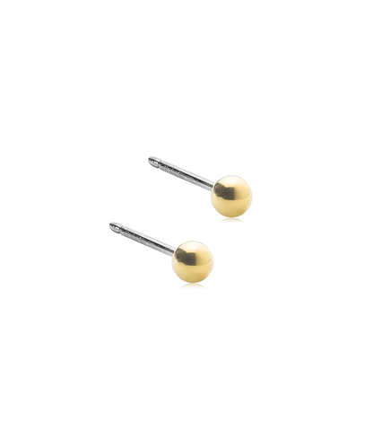 Gold Titanium Ball Earrings 3mm