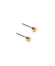 Load image into Gallery viewer, Gold Titanium Ball Earrings 3mm
