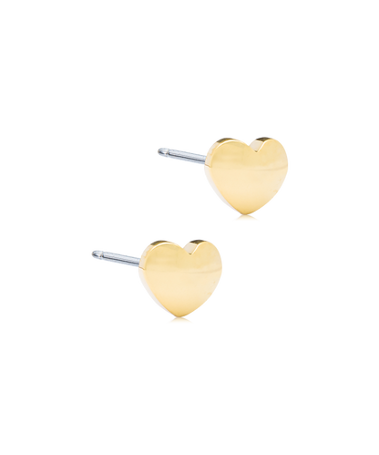 Gold Titanium Heart Earrings