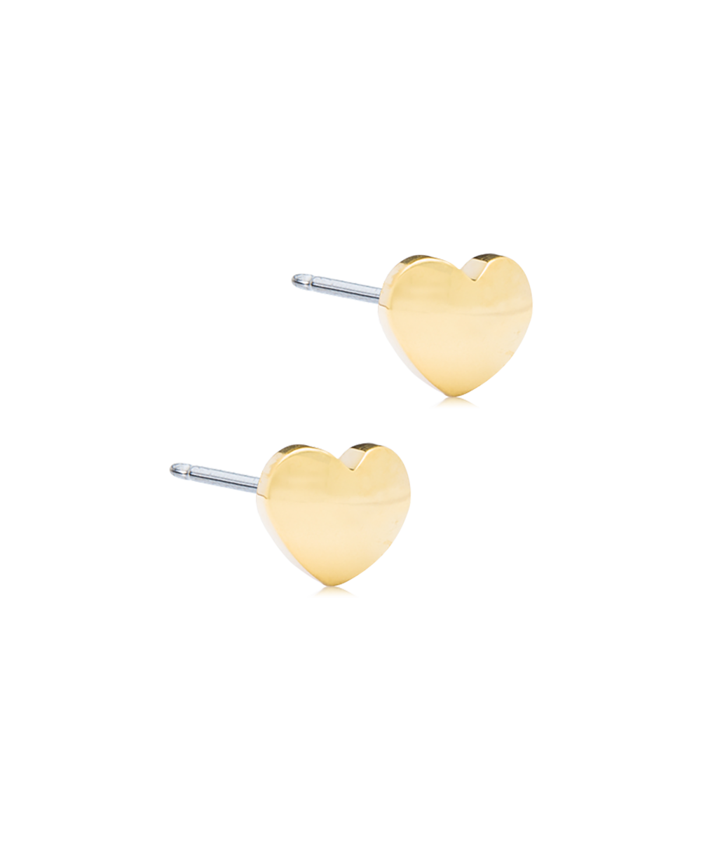 Gold Titanium Heart Earrings