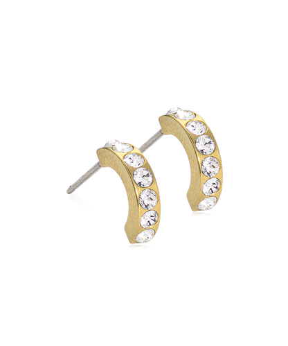 Gold Titanium Pendant Brilliance Curved Earrings