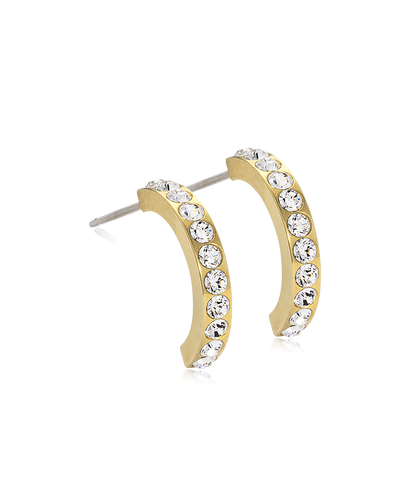 Gold Titanium Pendant Brilliance Curved Earrings