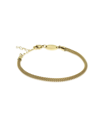 Gold Titanium Round Mesh Bracelet 3mm
