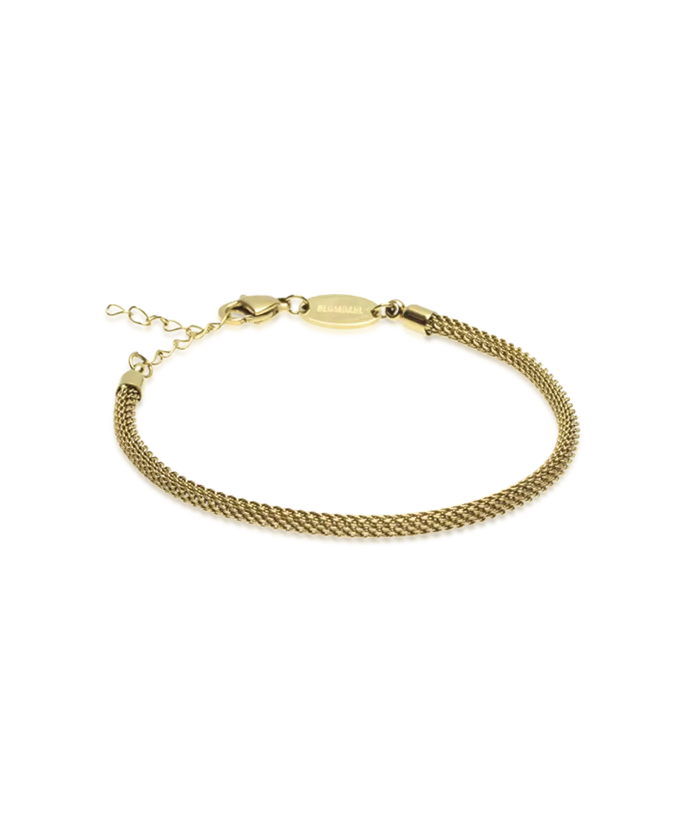 Gold Titanium Round Mesh Bracelet 3mm