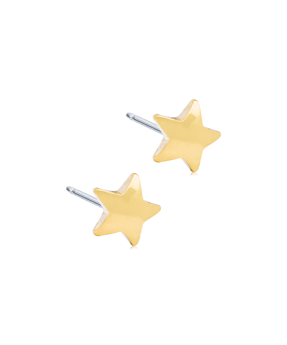 Gold Titanium Star Earrings