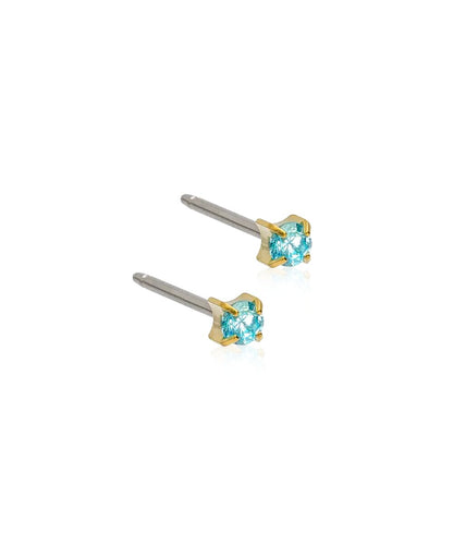 Gold Titanium Tiffany Cubic Zirconia Earrings