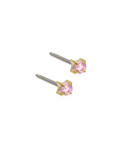 Gold Titanium Tiffany Cubic Zirconia Earrings