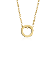 Load image into Gallery viewer, Gold Titanium Puck Hollow Necklace
