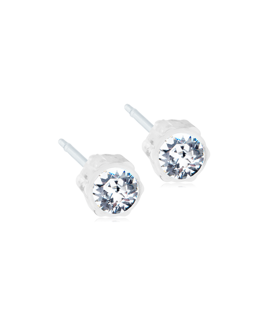 Medical Plastic Crystal Earrings 4mm
