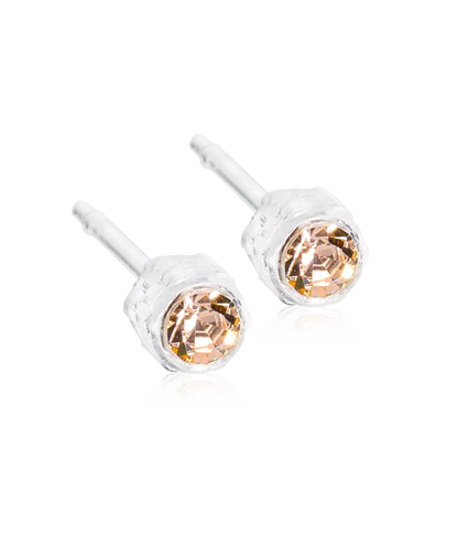 Medical Plastic Crystal Earrings 4mm