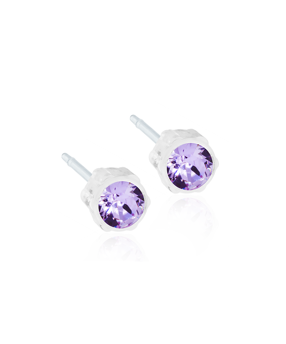 Medical Plastic Violet Earrings 4mm