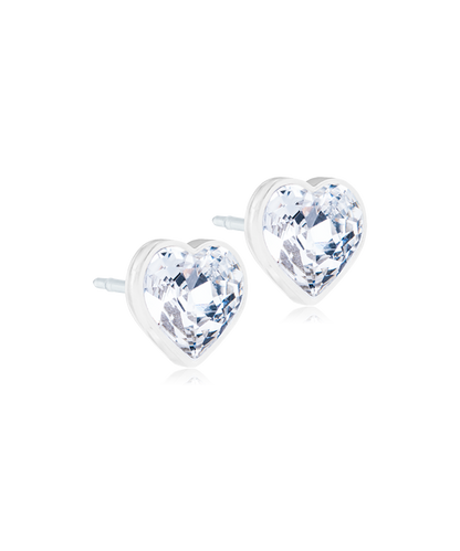 Medical Plastic Heart Earrings 6mm