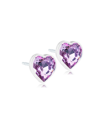 Medical Plastic Heart Earrings 6mm