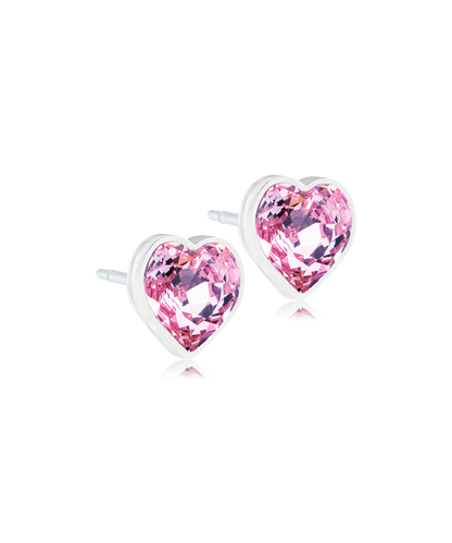 Medical Plastic Heart Earrings 6mm