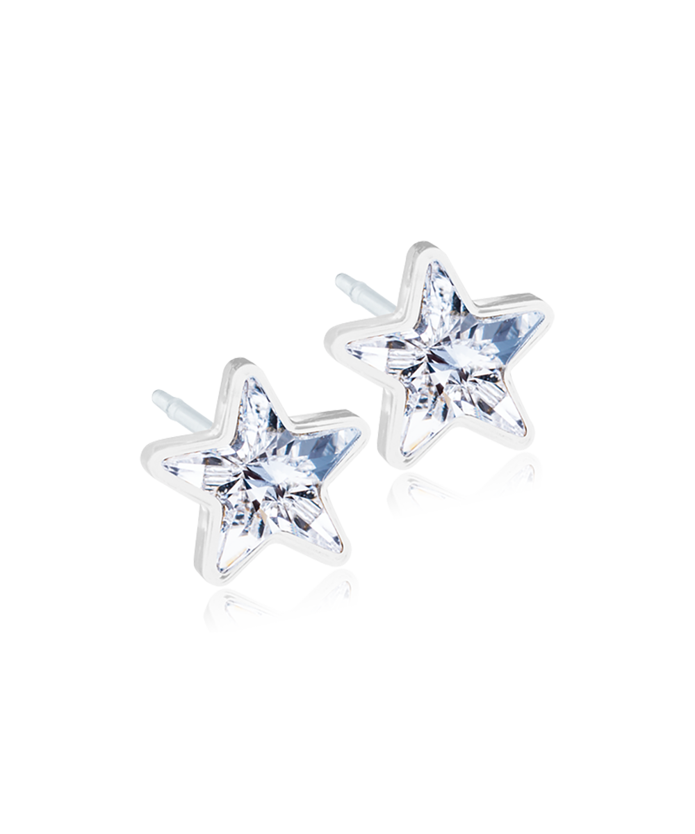 Medical Plastic Star Earrings 6mm