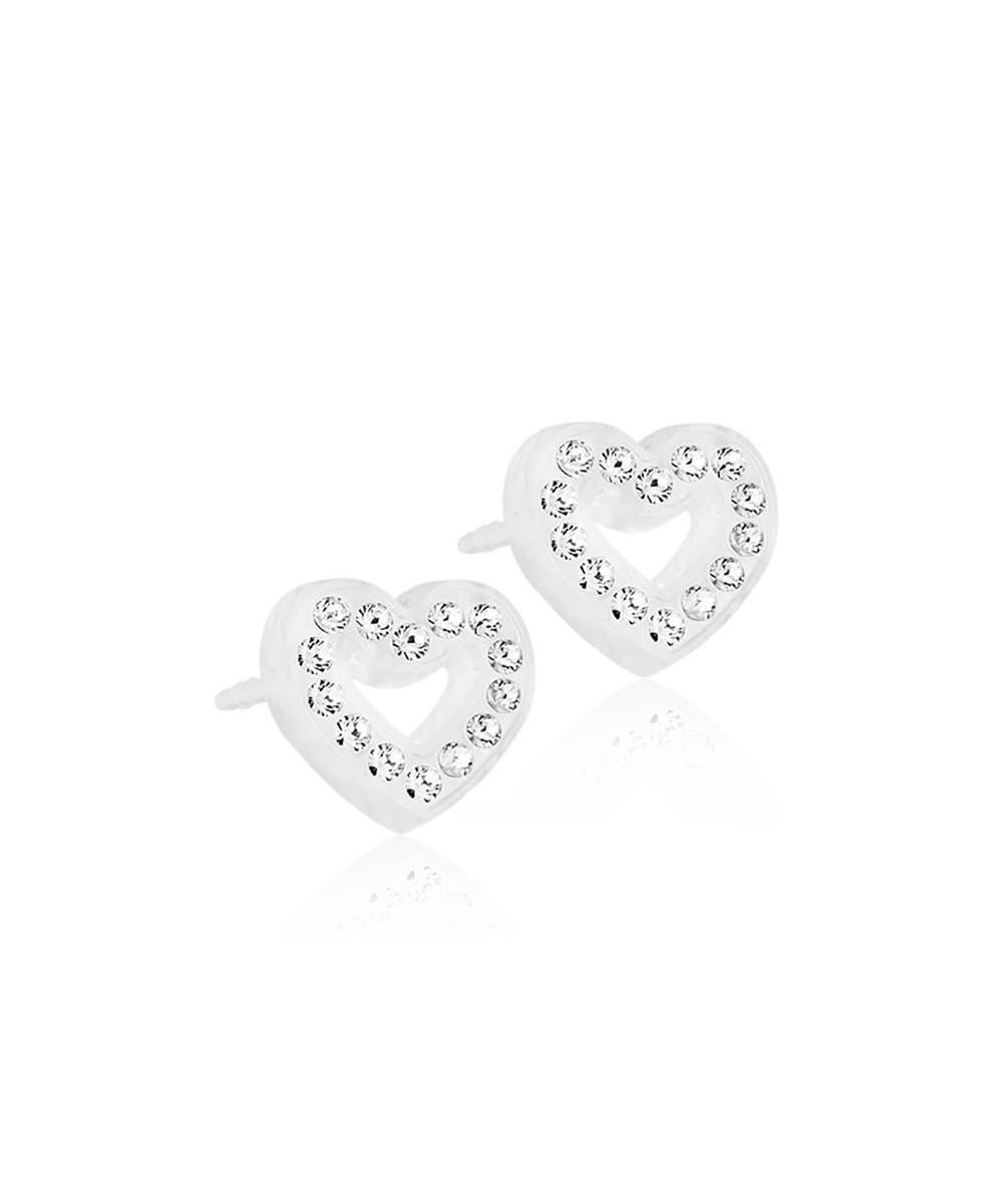 Medical Plastic Brilliance Heart Hollow Crystal Earrings 10mm