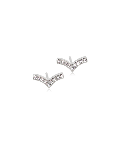 Natural Titanium Brilliance Wing Crystal Earrings 8mm