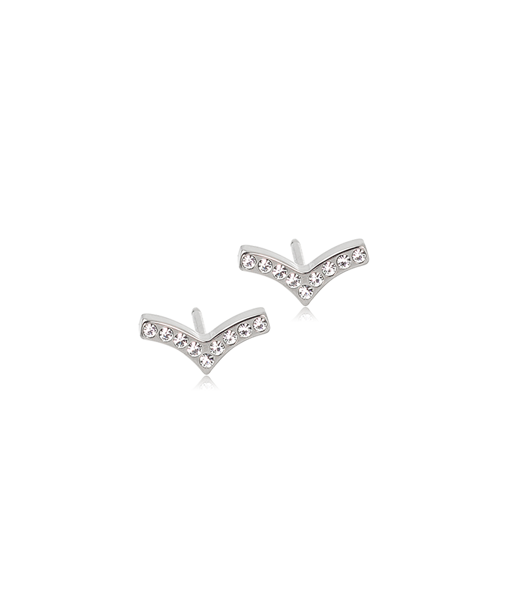 Natural Titanium Brilliance Wing Crystal Earrings 8mm
