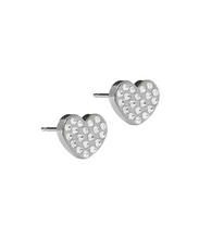 Load image into Gallery viewer, Natural Titanium Brilliance Heart Crystal Earrings 8mm
