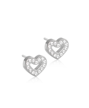 Load image into Gallery viewer, Natural Titanium Brilliance Heart Hollow Earrings
