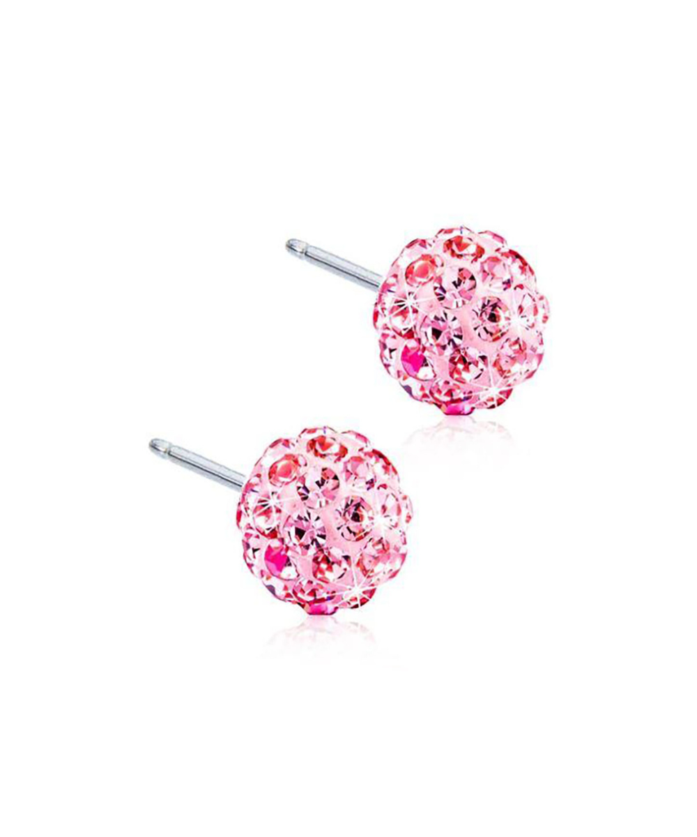 Natural Titanium Crystal Ball Cubic Zirconia Earrings 6mm