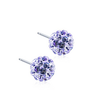 Load image into Gallery viewer, Natural Titanium Crystal Ball Cubic Zirconia Earrings 6mm
