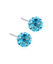Load image into Gallery viewer, Natural Titanium Crystal Ball Cubic Zirconia Earrings 6mm — Coloured
