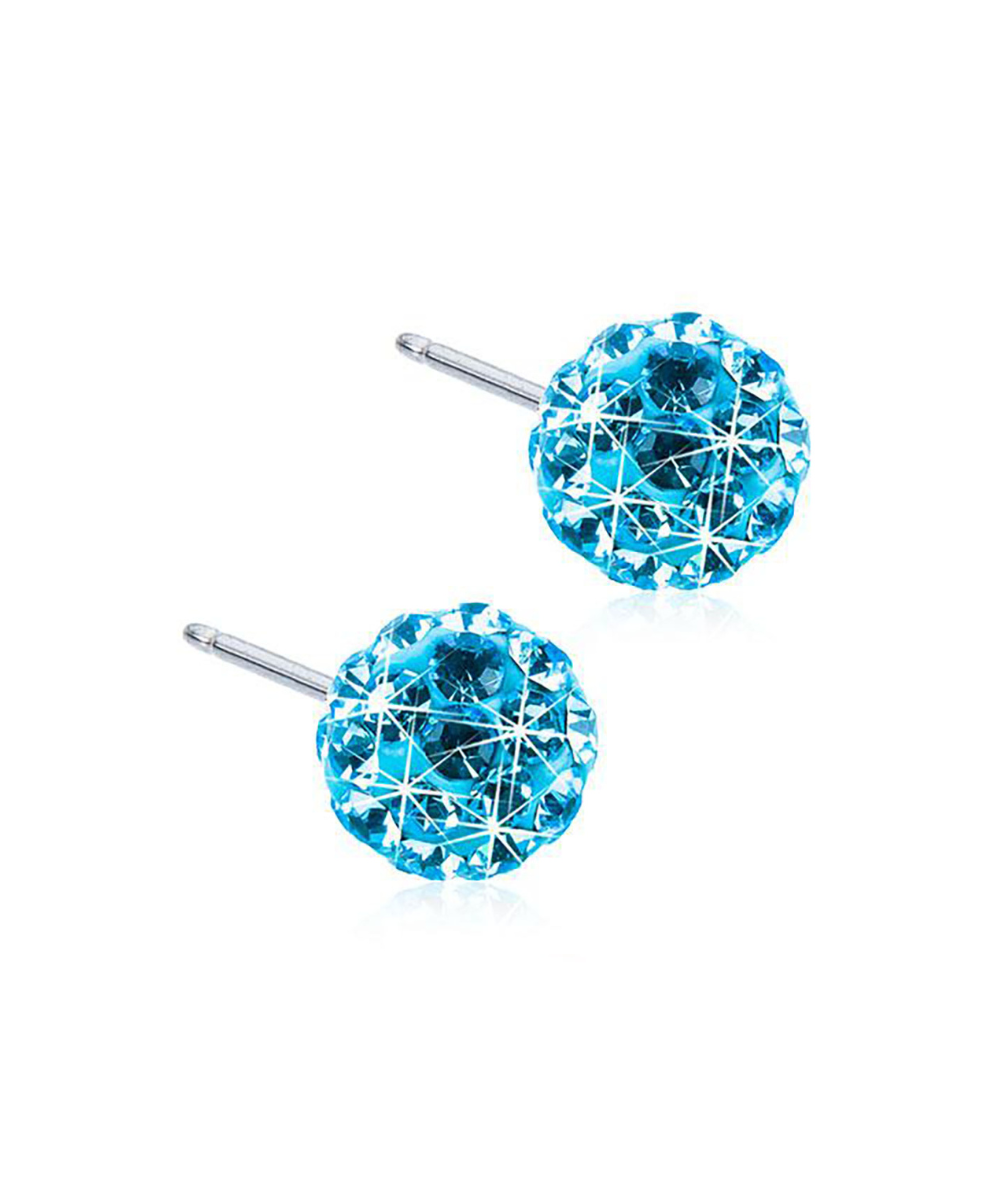 Natural Titanium Crystal Ball Cubic Zirconia Earrings 6mm — Coloured