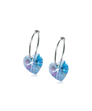 Load image into Gallery viewer, Natural Titanium Heart Crystal Earrings 10mm
