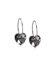 Load image into Gallery viewer, Natural Titanium Heart Crystal Earrings 10mm
