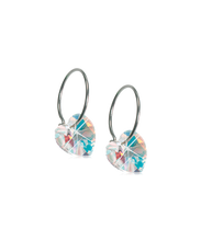 Load image into Gallery viewer, Natural Titanium Heart Crystal Earrings 10mm
