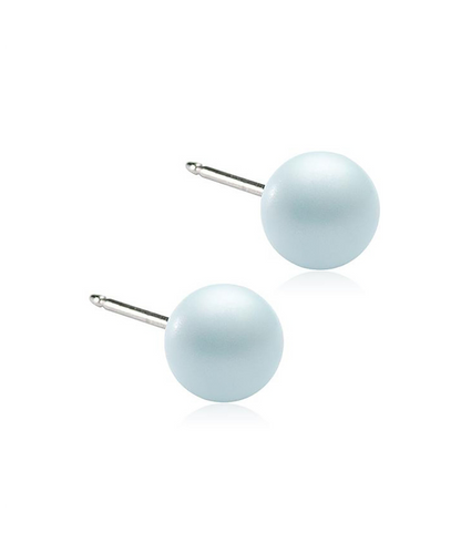 Natural Titanium Pearl Earrings 6mm