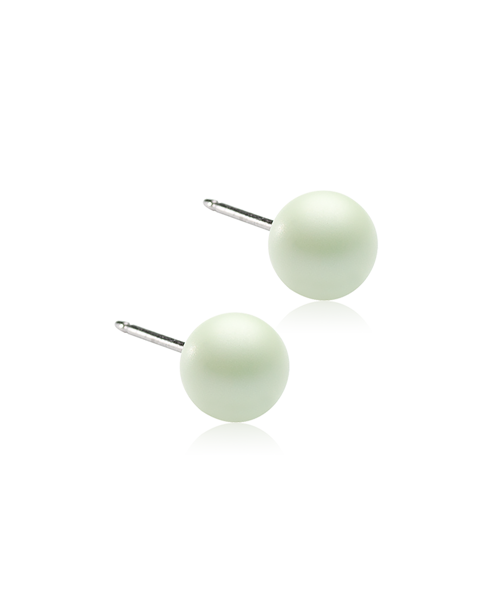 Natural Titanium Pearl Earrings 6mm