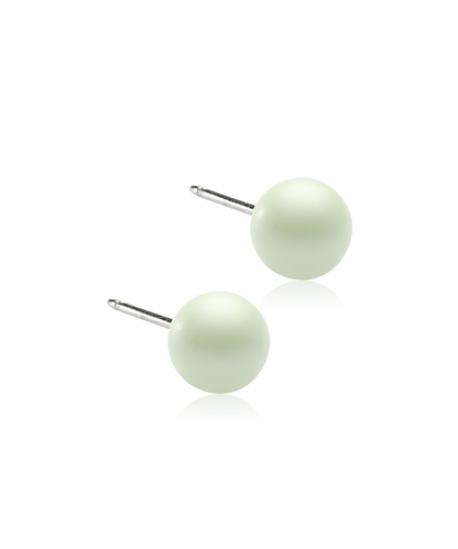 Natural Titanium Pearl Earrings 6mm