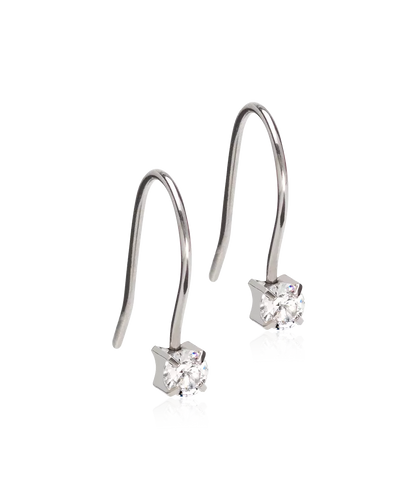 Natural Titanium Cubic Zirconia Tiffany Pendant Earrings 7mm