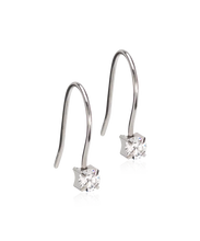 Load image into Gallery viewer, Natural Titanium Cubic Zirconia Tiffany Pendant Earrings 7mm
