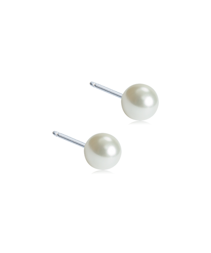 Natural Titanium White Pearl Earrings