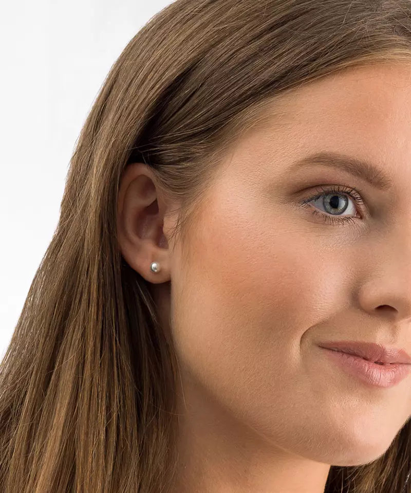 Natural Titanium White Pearl Earrings